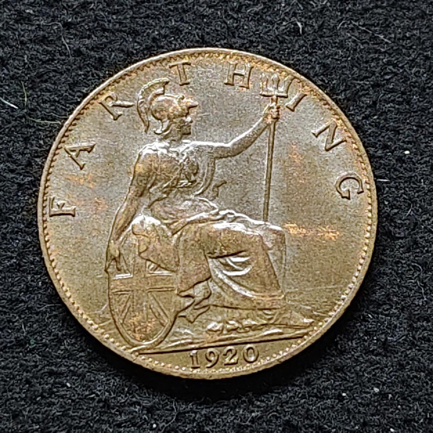 【全场包邮】纯粹捡漏拍480场（免费代拍第17场） 英国1920年乔治五世1法新铜币