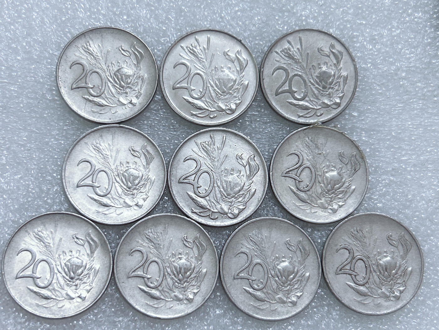 第一海外回流一元起拍收藏 散集专场  第271期 南非20分硬币 10枚