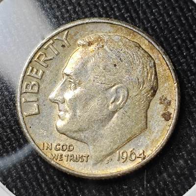 KK钱币收藏小铺 （套币 好品/批量散币 银币）专场  2月预留时间 周末发货 -   1964美国10分银币