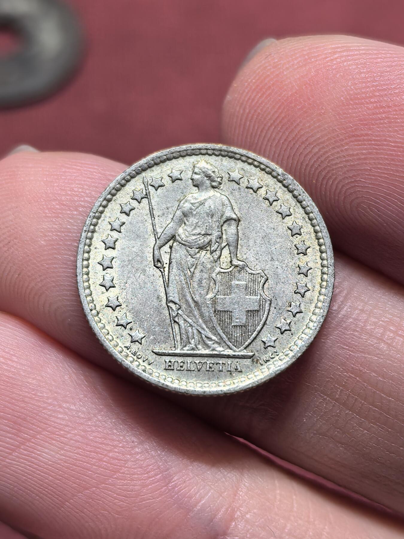 南宋泉阁俄币 外币 国币 专场第十九期 【送拍无额外佣金】 瑞士 1957年 1/2瑞士法郎小银币 通货好品