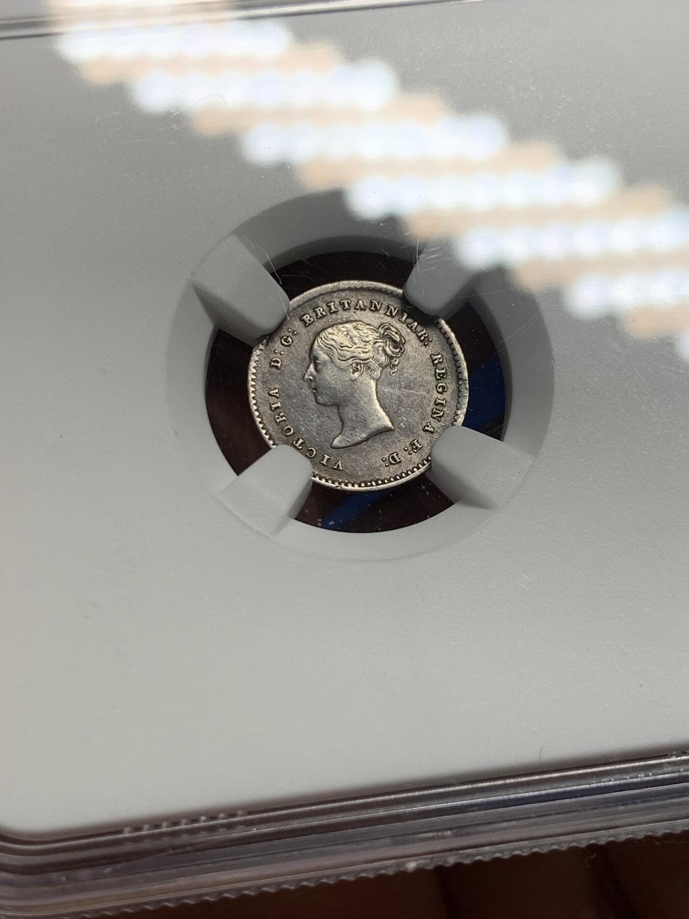 《竞宝斋》第441场 周日，周一，2场连拍 （全场包邮） NGC AUD CLEANED 英国1838年2便士濯足小银币，少见维多利亚女王首年份