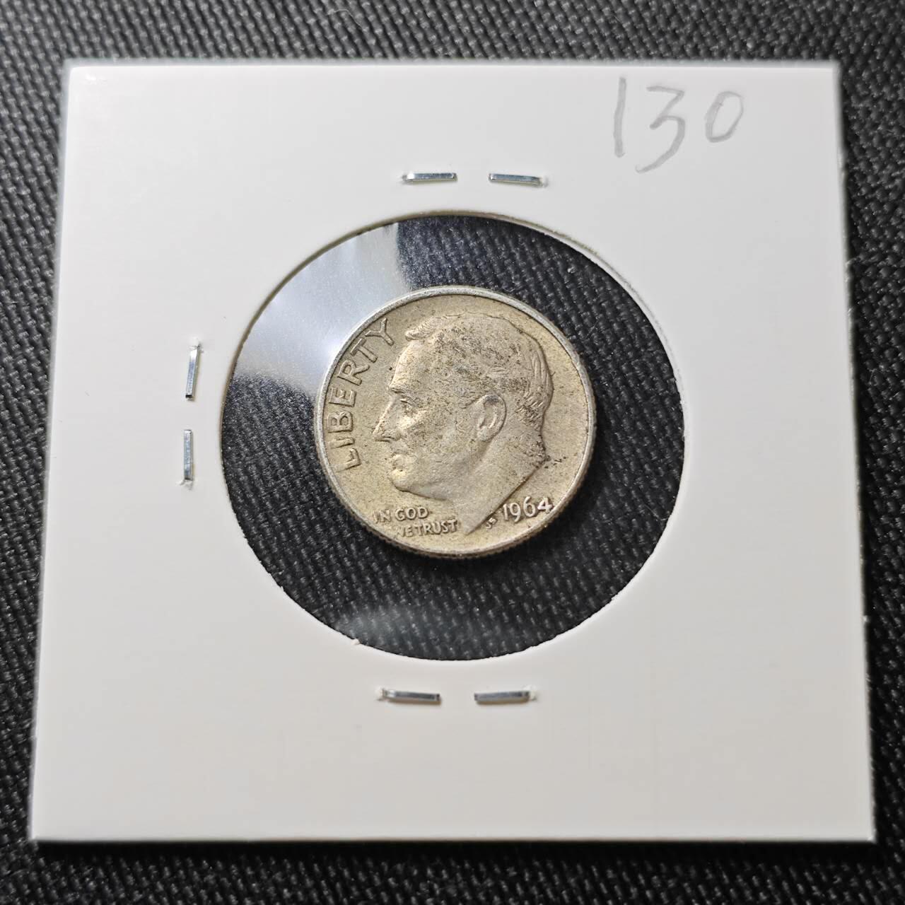 KK钱币收藏小铺 （套币 好品/批量散币 银币）专场  2月预留时间 周末发货   1964美国10分银币