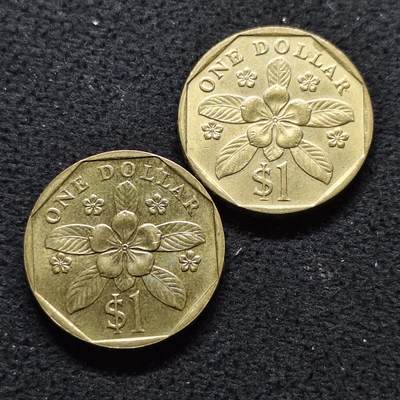 【全场包邮】纯粹捡漏拍480场（免费代拍第17场） - 新加坡不同年份笑版/哭版1元2枚一组