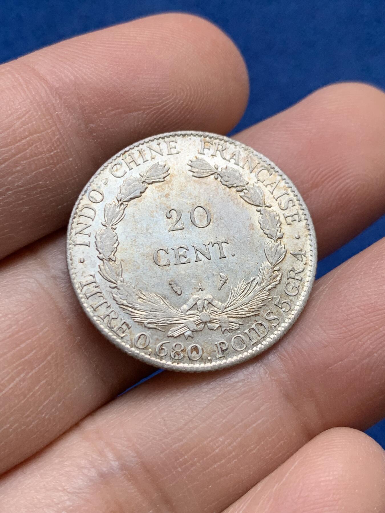 《竞宝斋》第441场 周日，周一，2场连拍 （全场包邮） 法国1928年座洋20分银币 光好 细节不错