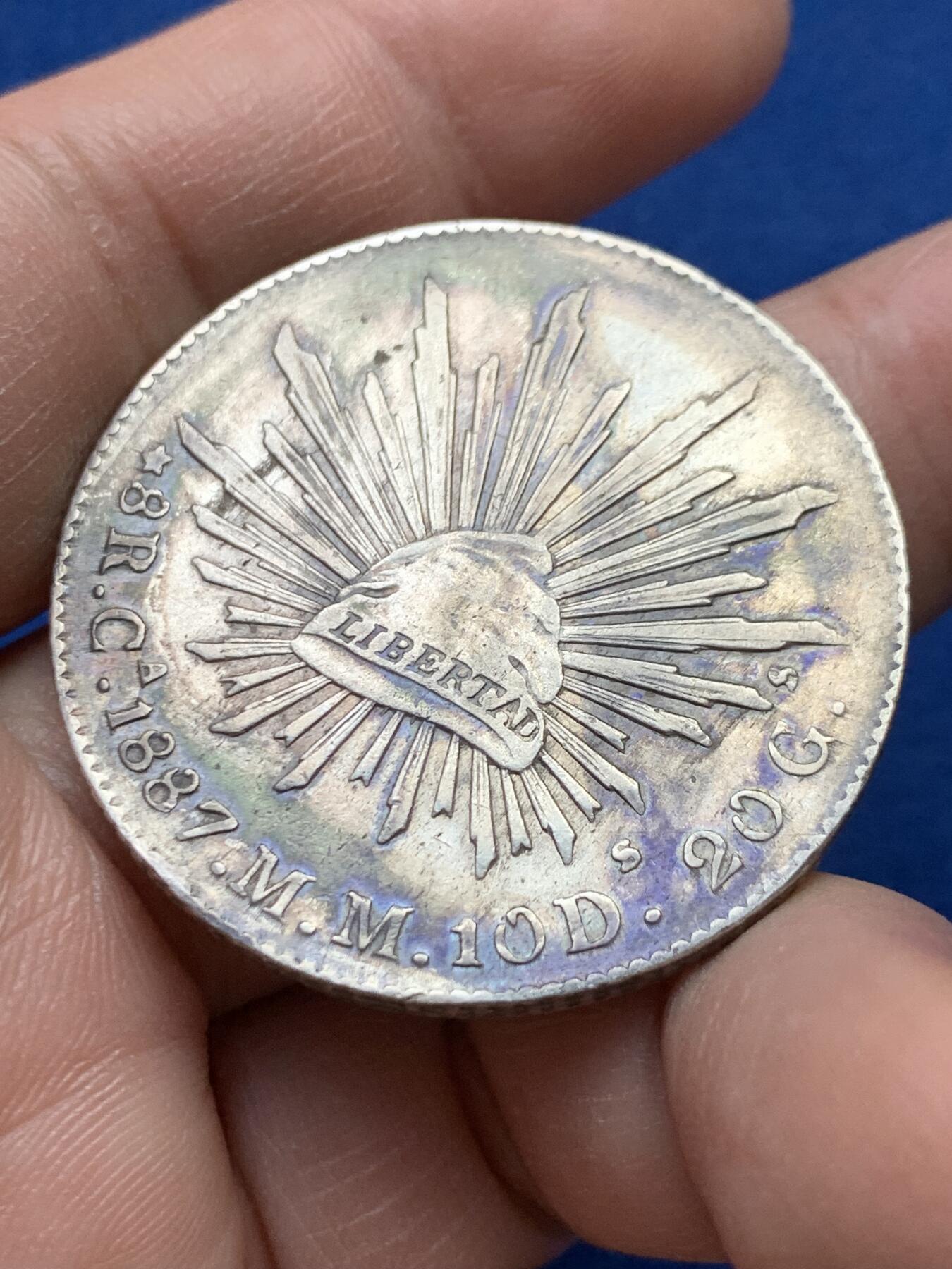 《竞宝斋》第441场 周日，周一，2场连拍 （全场包邮） 墨西哥1887 CA MM版 8R鹰洋银币 细节见图