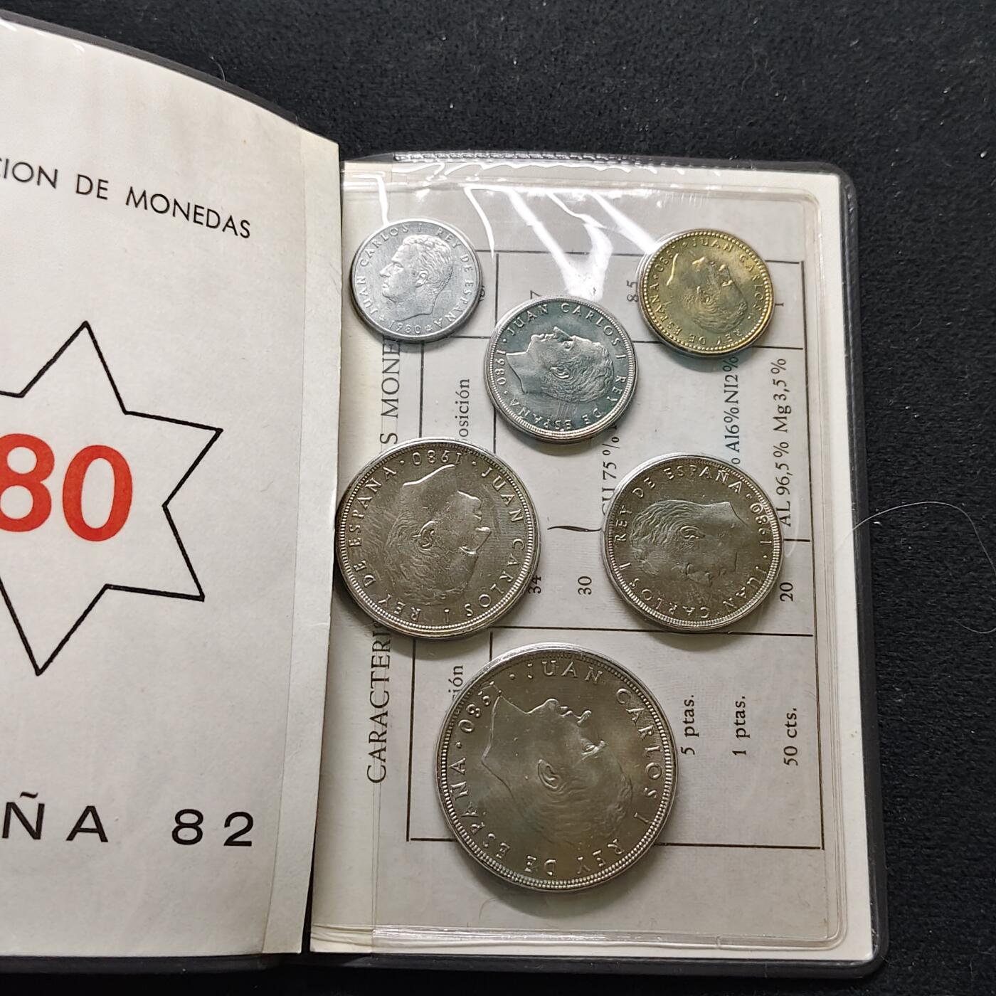 【全场包邮】纯粹捡漏拍480场（免费代拍第17场） 西班牙1980年世界杯官方卡装6枚纪念套币