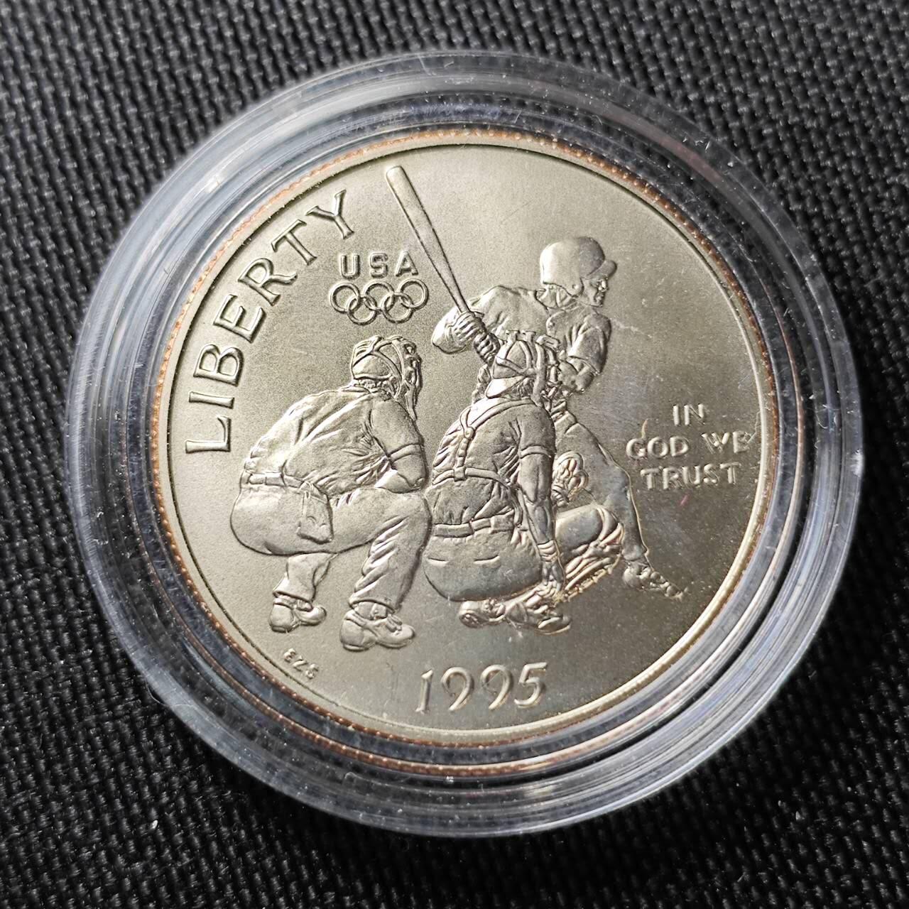 KK钱币收藏小铺 （套币 好品/批量散币 银币）专场  2月预留时间 周末发货  1995美国50分奥运纪念币 好品