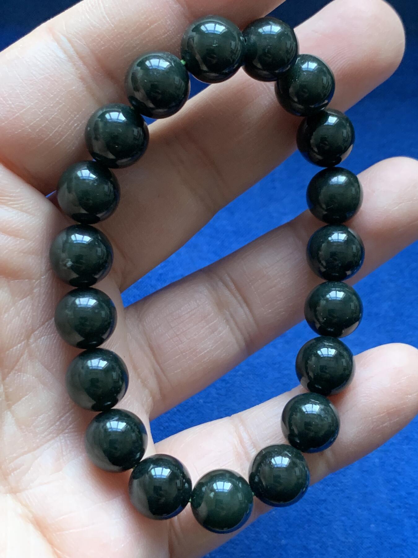 《竞宝斋》第441场 周日，周一，2场连拍 （全场包邮） 两串玉石手串，一串多宝，一串青玉，都是10MM左右