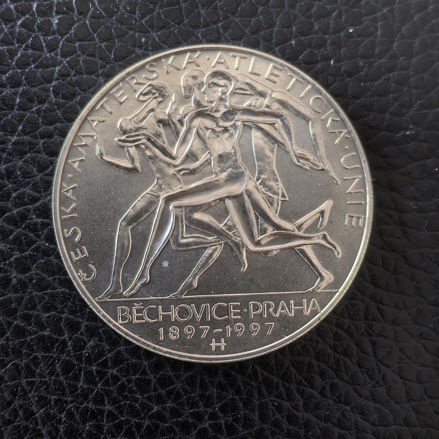 道一币馆币章第一百五十七场 捷克1997年业余运动联盟百年200克朗银币  13g 900s  25500
