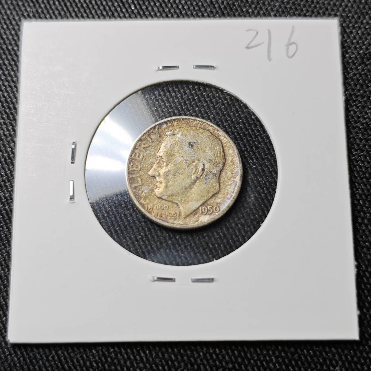 KK钱币收藏小铺 （套币 好品/批量散币 银币）专场  2月预留时间 周末发货   1950美国10分银币