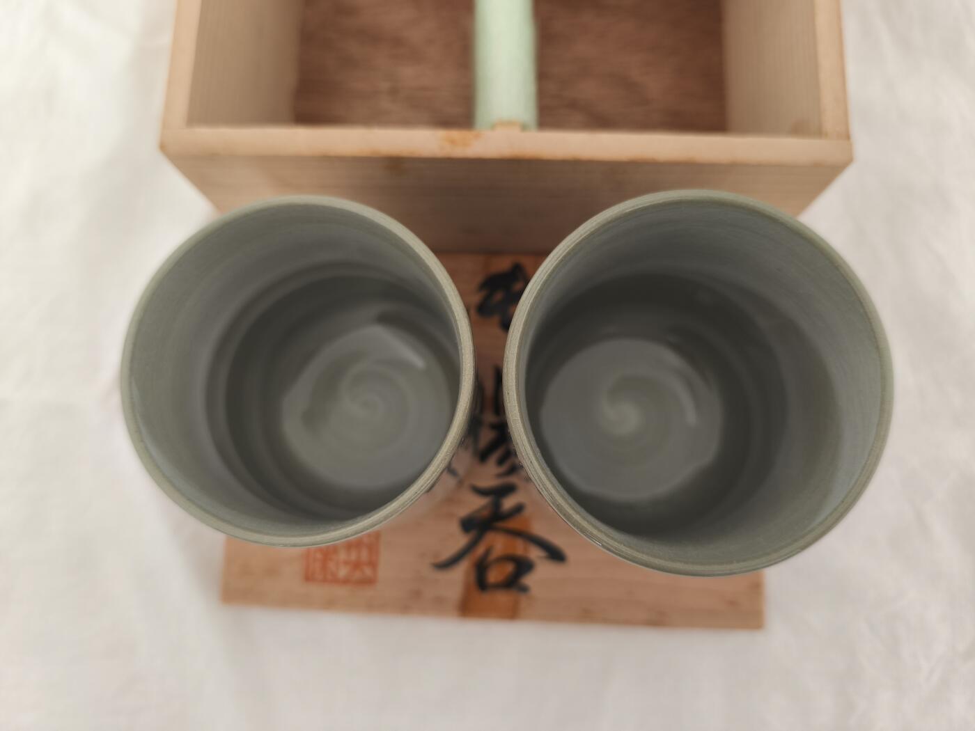 海外回流精品拍卖11.30 日本回流原盒全新英峰款日光中禅寺夫妻汤吞杯一对