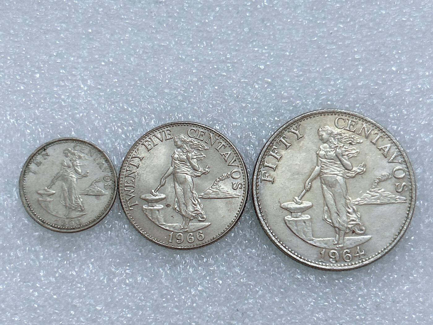 第一海外回流一元起拍收藏 散集专场  第271期 菲律宾火山女神版10-50分硬币 3枚