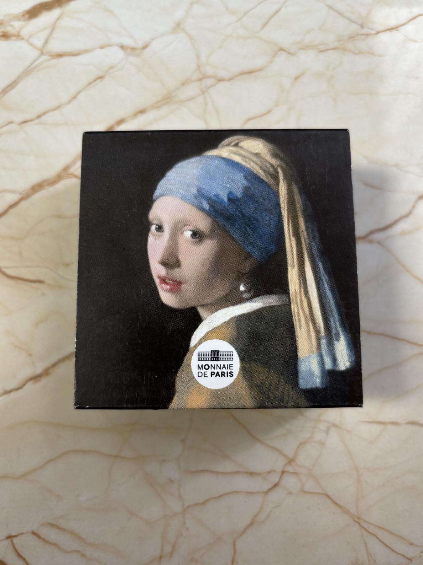 第183期拍卖 法国2021名画系列戴珍珠耳环的少女22克纪念银币，999银，22.2克，发行3000枚