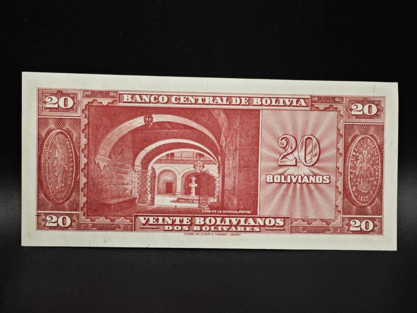 【淘币小摊】实时拍第八百零六拍   纸币场   满百包邮可预留二周 每周一统一发货   玻利维亚1945年20玻利瓦尔纸币