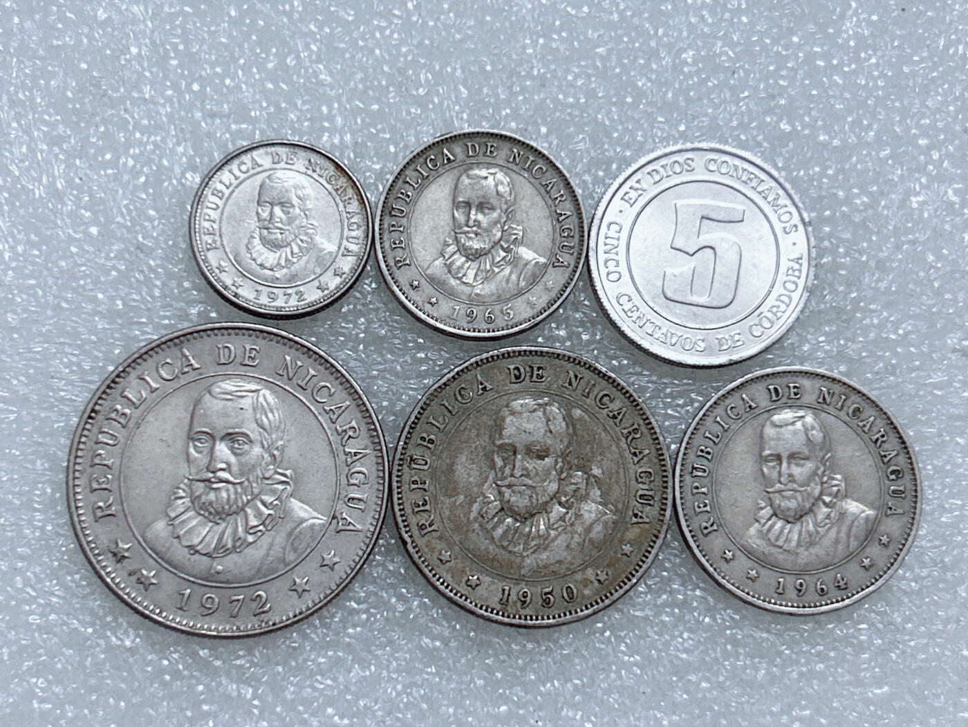 第一海外回流一元起拍收藏 散集专场  第271期 尼加拉瓜不同面值硬币 6枚