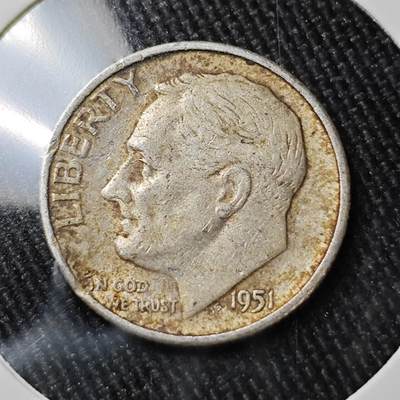 KK钱币收藏小铺 （套币 好品/批量散币 银币）专场  2月预留时间 周末发货 -   1951美国10分银币