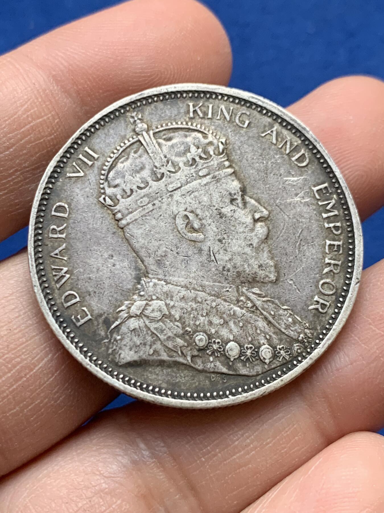 《竞宝斋》第441场 周日，周一，2场连拍 （全场包邮） 1903年海峡壹圆大样，原味老包浆，边齿有磨边。