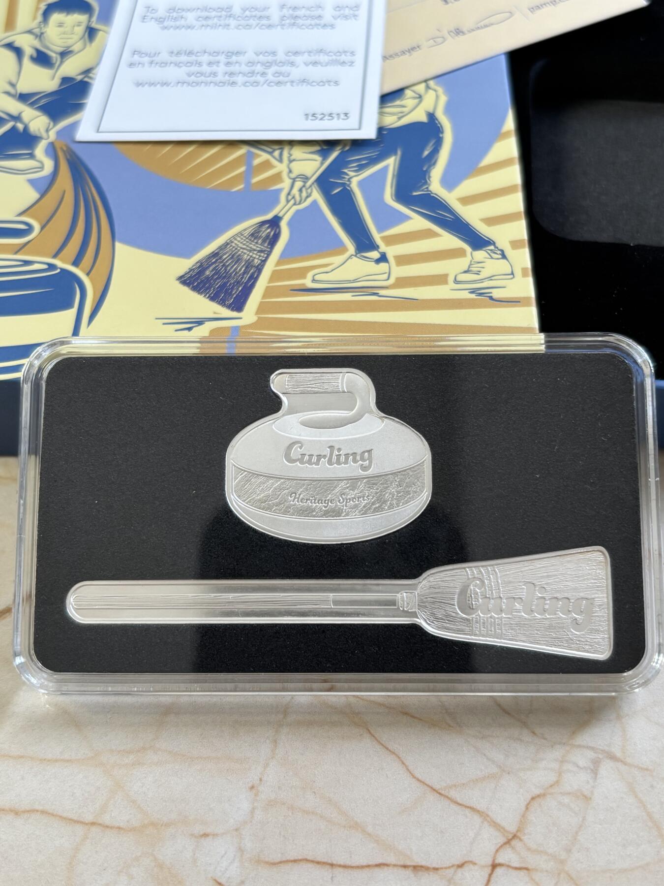 第183期拍卖  所罗门2022年传统体育体育系列冰壶运动银币2枚套，9999银，1/2盎司*2，发行3000枚