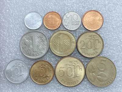 第一海外回流一元起拍收藏 散集专场  第271期 - 芬兰不同面值硬币 11枚 带光好品