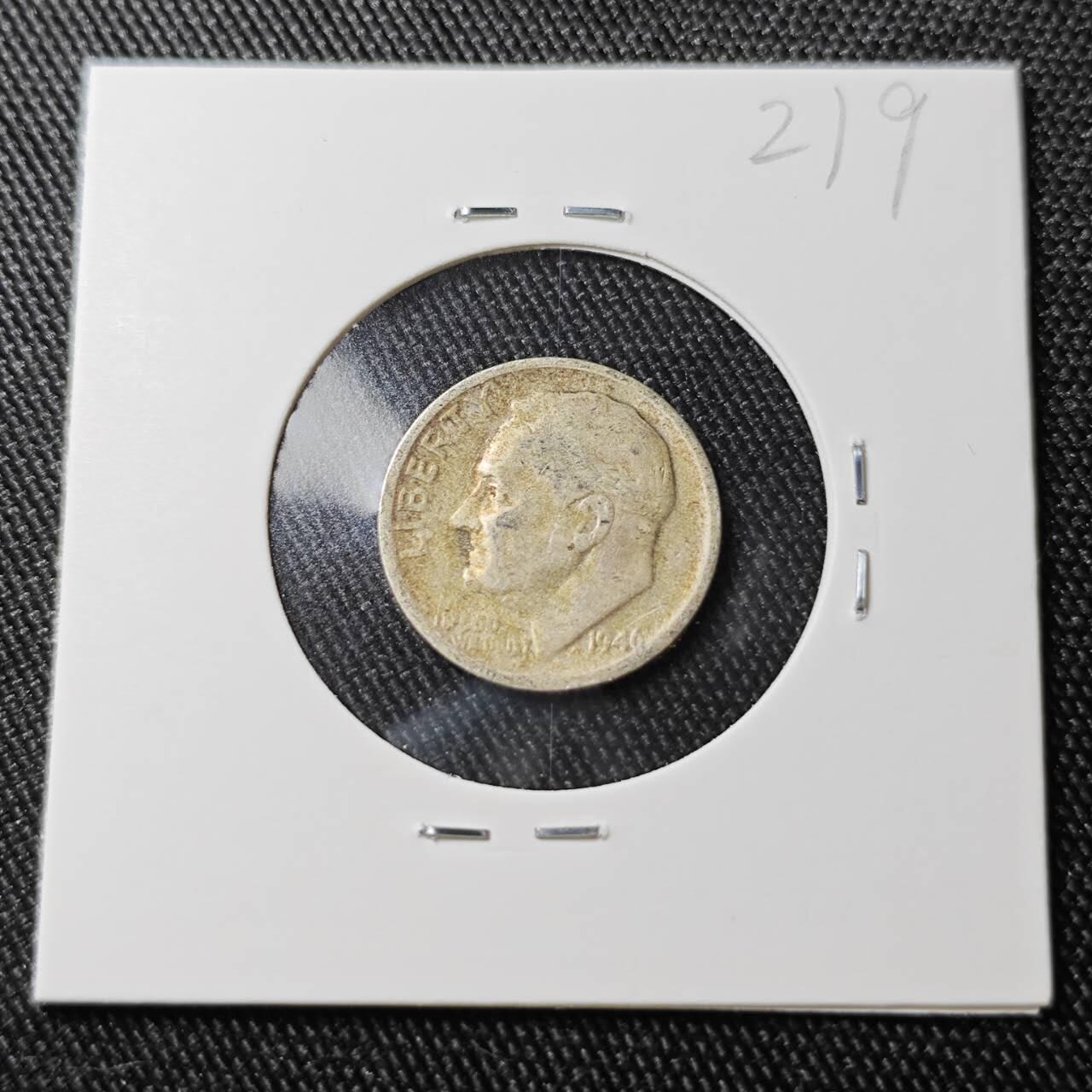 KK钱币收藏小铺 （套币 好品/批量散币 银币）专场  2月预留时间 周末发货   1946美国10分银币