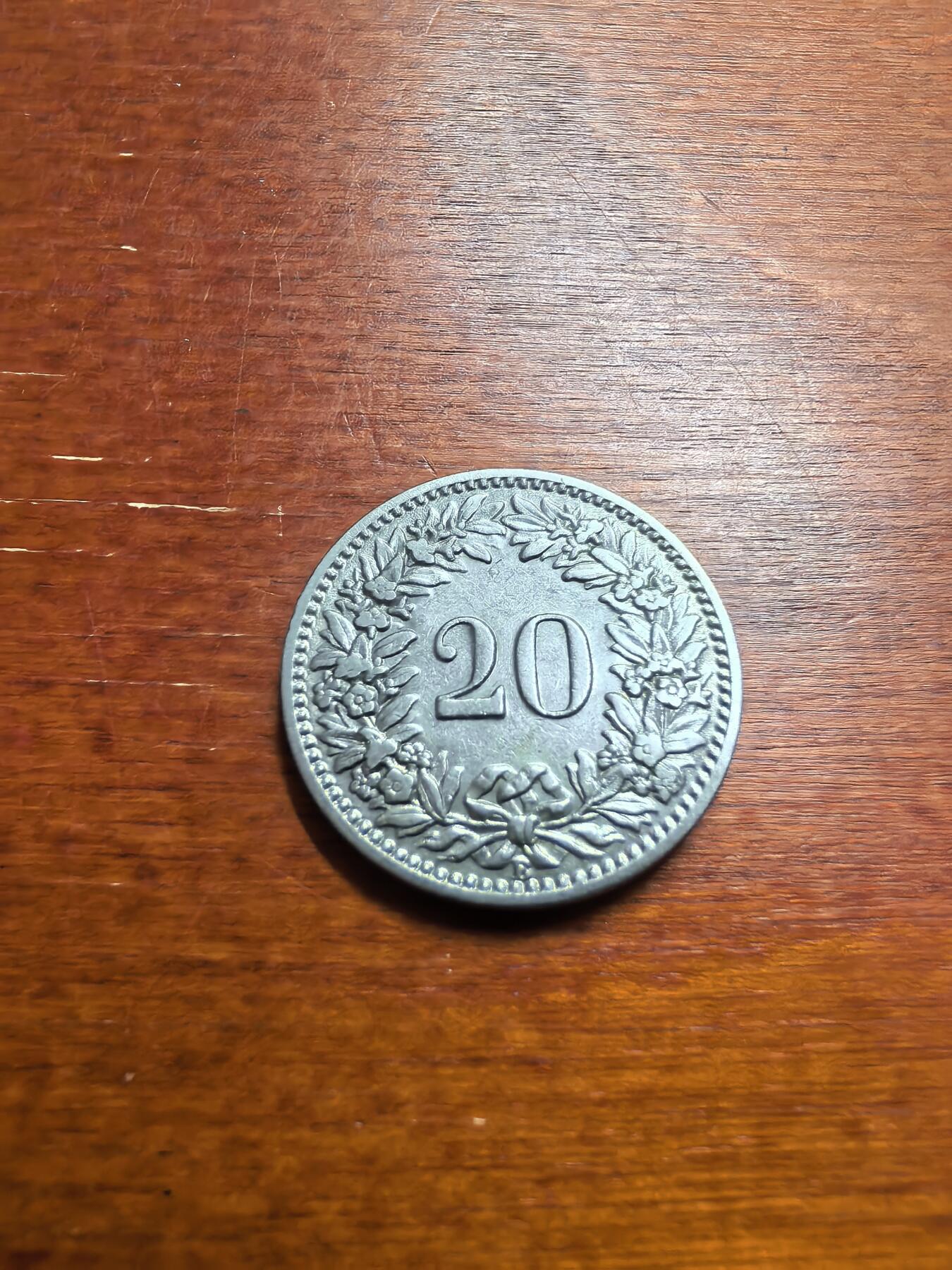 长老汇蛇年精选第七十七场拍卖 1920瑞士女神20生丁镍币，克书115美金