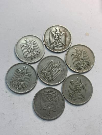 文馨钱币收藏第 282 场，【 长期接收代拍品】，加拿大老铜代用币，银币，德三系列场 - 埃及 10 皮 7 枚