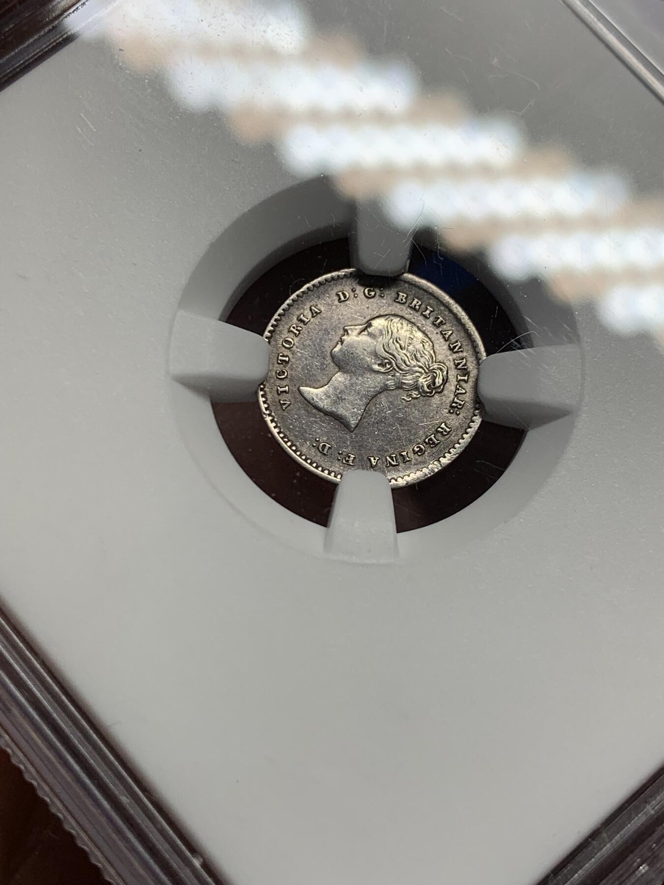 《竞宝斋》第441场 周日，周一，2场连拍 （全场包邮） NGC AUD CLEANED 英国1838年2便士濯足小银币，少见维多利亚女王首年份