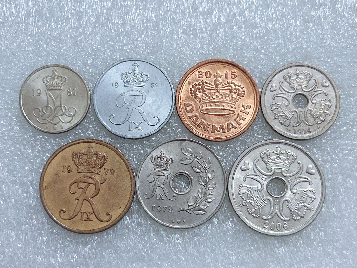 第一海外回流一元起拍收藏 散集专场  第271期 丹麦硬币7枚 原光好品
