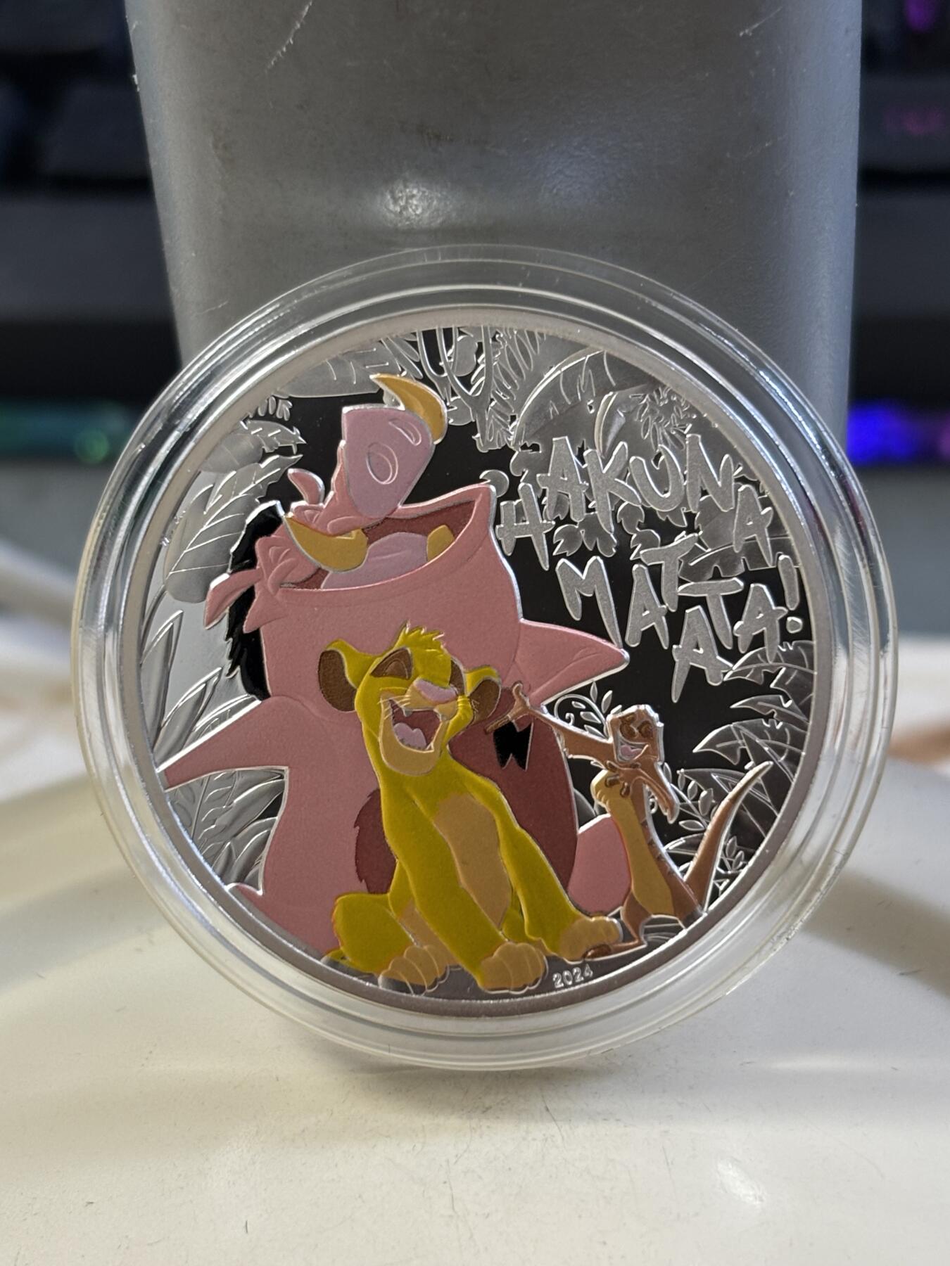 第183期拍卖 法国2024年狮子王彩色纪念银币，22.2克，999银，发行5000枚