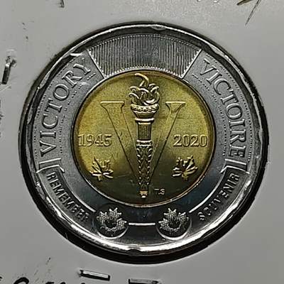 【全场包邮】纯粹捡漏拍480场（免费代拍第17场） - 加拿大2020年2元二战胜利75周年本色双色纪念币