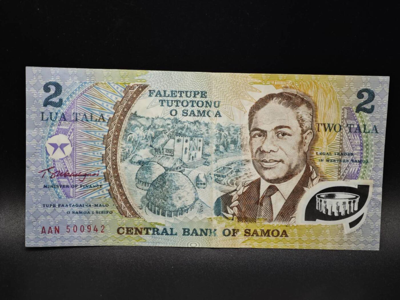 【淘币小摊】实时拍第八百零六拍   纸币场   满百包邮可预留二周 每周一统一发货   萨摩亚2塔拉塑料钞【有折】