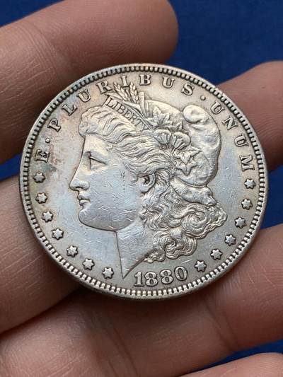 《竞宝斋》第441场 周日，周一，2场连拍 （全场包邮） - 美国1880年摩根自由女神 1美元 好品