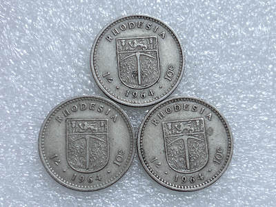 第一海外回流一元起拍收藏 散集专场  第271期 - 英属罗得西亚1964年10分硬币 3枚