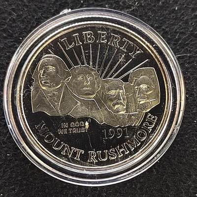 【全场包邮】纯粹捡漏拍480场（免费代拍第17场） - 美国1991年半元拉什莫尔山建成50周年精制纪念币