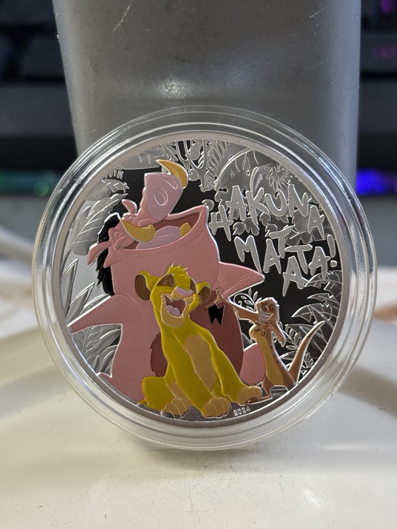 第183期拍卖 法国2024年狮子王彩色纪念银币，22.2克，999银，发行5000枚
