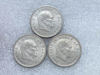 第一海外回流一元起拍收藏 散集专场  第271期 - 丹麦弗雷德里克1克朗硬币 3枚 带光好品