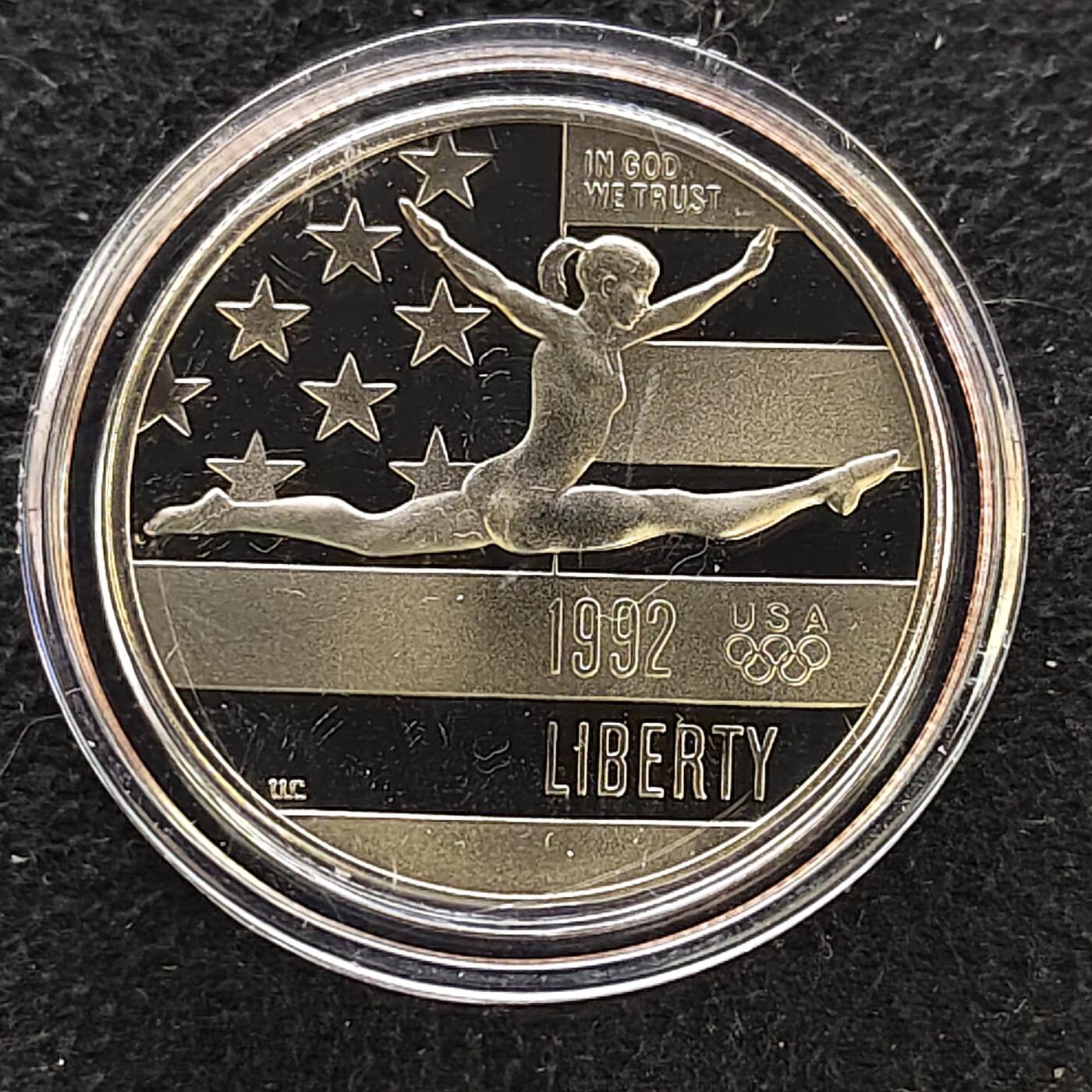 【全场包邮】纯粹捡漏拍480场（免费代拍第17场） 美国1992年半元巴塞罗那奥运会精制纪念币