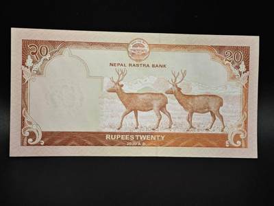 【淘币小摊】实时拍第八百零六拍   纸币场   满百包邮可预留二周 每周一统一发货   - 尼泊尔2020年20卢比纸币