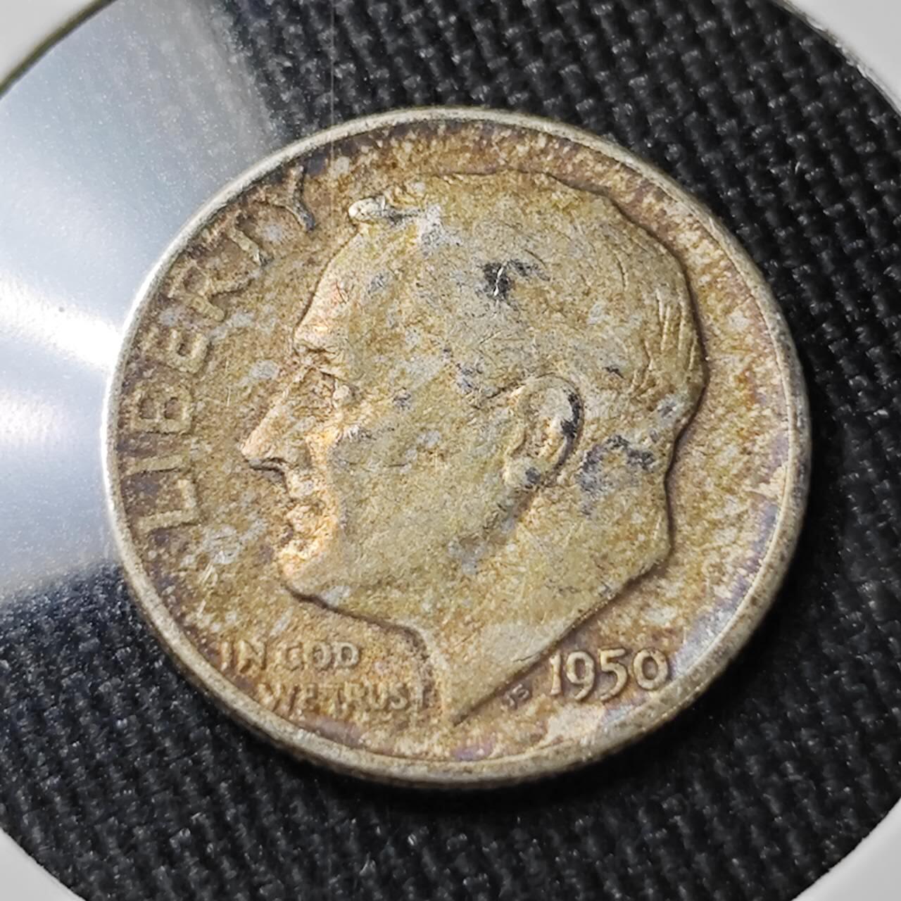 KK钱币收藏小铺 （套币 好品/批量散币 银币）专场  2月预留时间 周末发货   1950美国10分银币