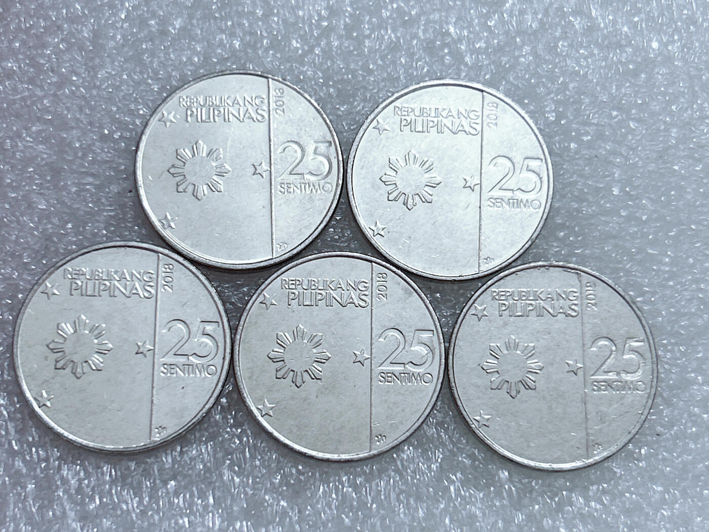 第一海外回流一元起拍收藏 散集专场  第271期 菲律宾25分硬币 5枚