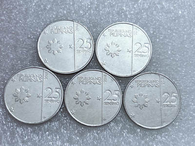 第一海外回流一元起拍收藏 散集专场  第271期 - 菲律宾25分硬币 5枚
