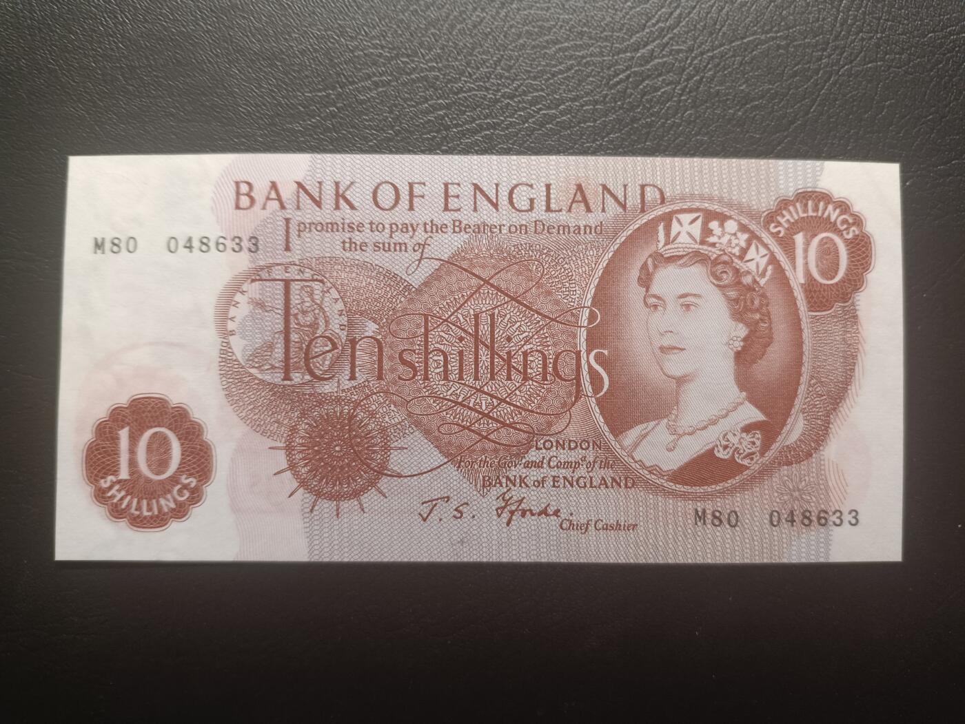 2025十一月第六期，总第204期 英格兰C序列10先令UNC-，稀有补号M前缀，青年女王