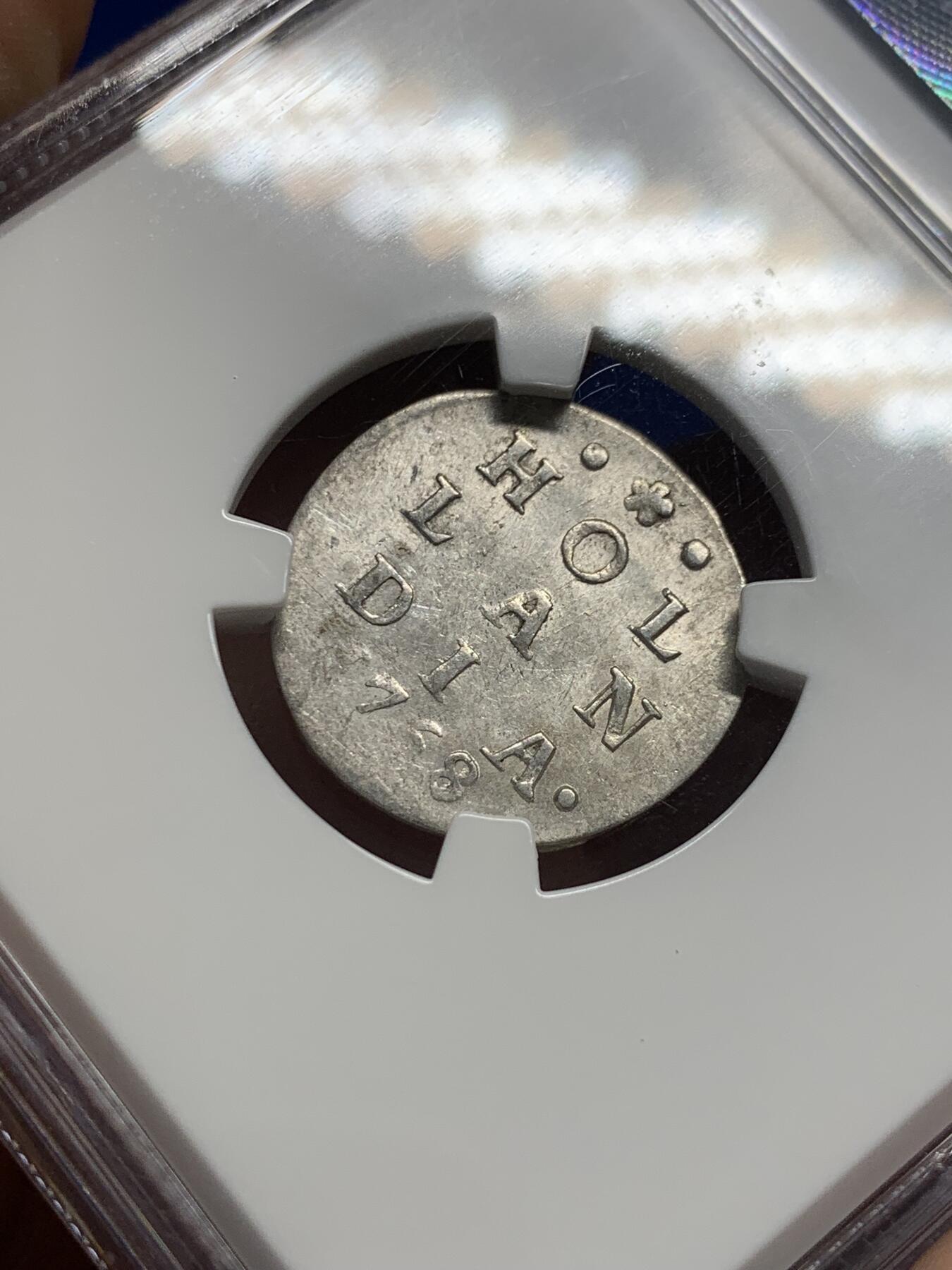 《竞宝斋》第441场 周日，周一，2场连拍 （全场包邮） NGC AU58 荷兰1758年2s银币 购自欧洲老藏家 几乎无流通痕迹 老盒严评