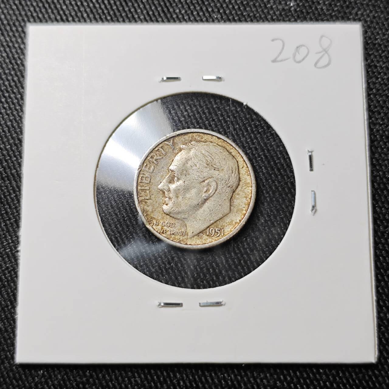 KK钱币收藏小铺 （套币 好品/批量散币 银币）专场  2月预留时间 周末发货   1951美国10分银币