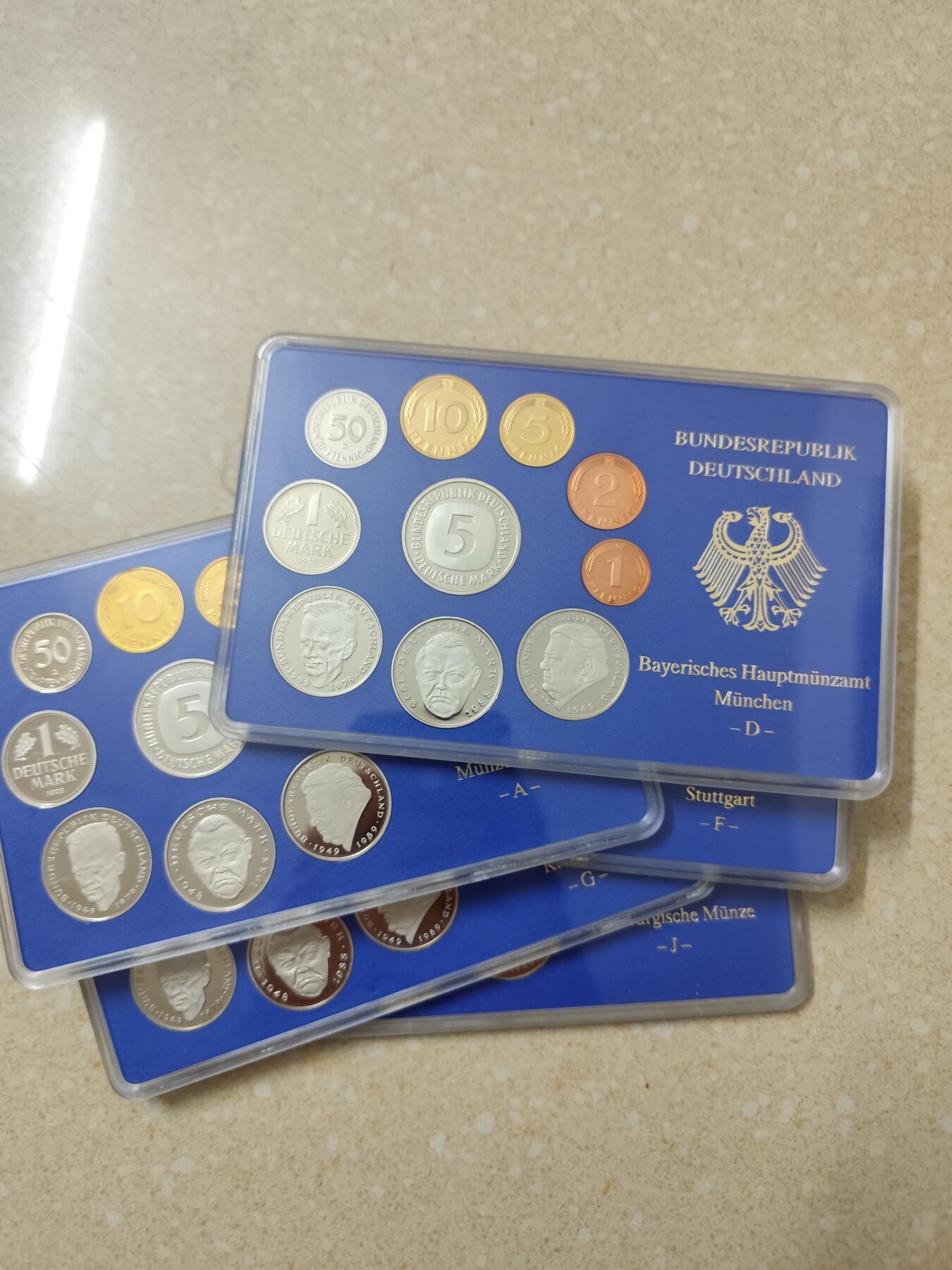 德国精制币 套币 1993 5个厂别 单价