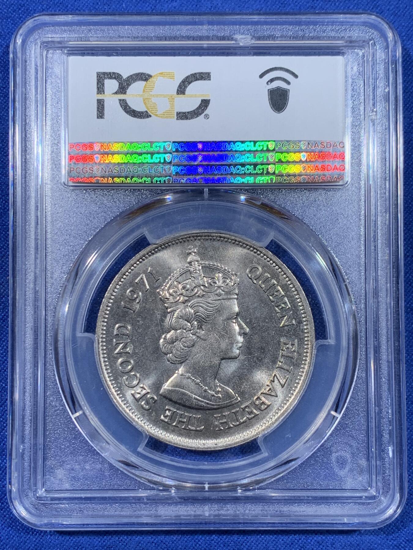 《竞宝斋》第441场 周日，周一，2场连拍 （全场包邮） PCGS MS66 毛里求斯1971渡渡鸟10卢比，35mm大规格，经典热门品种，GEM级品质。顶级分数，十字车轮转光