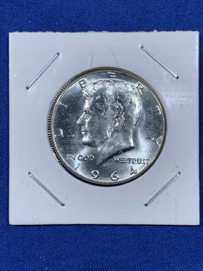 《竞宝斋》第441场 周日，周一，2场连拍 （全场包邮） - 美国1964年肯尼迪50分银币 原光 900高银