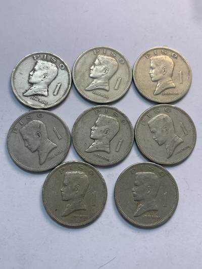 文馨钱币收藏第 282 场，【 长期接收代拍品】，加拿大老铜代用币，银币，德三系列场 - 菲律宾大 1 比索 8 枚