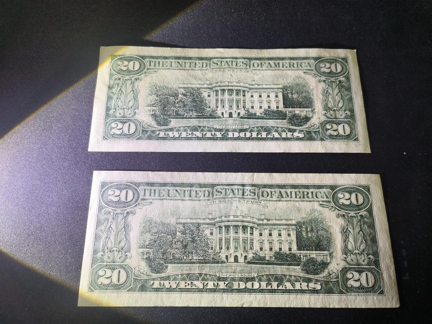 世界靓号纸钞第七十八期 1985-1990年美国20美元 小头美元 品相如图