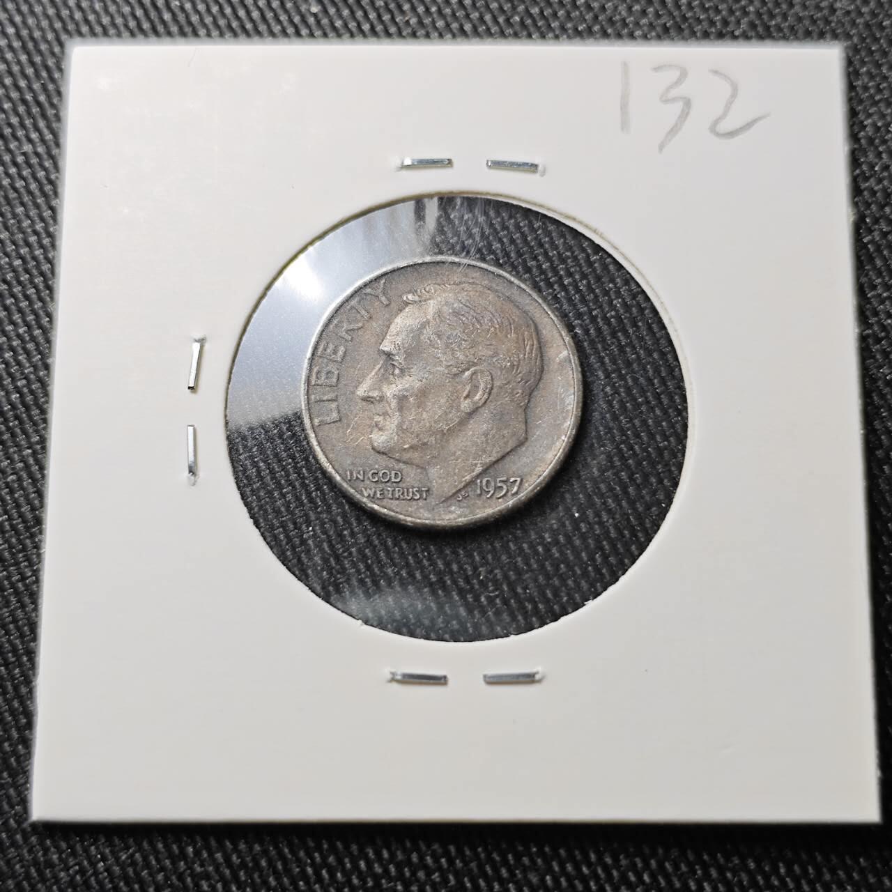 KK钱币收藏小铺 （套币 好品/批量散币 银币）专场  2月预留时间 周末发货   1957美国10分银币